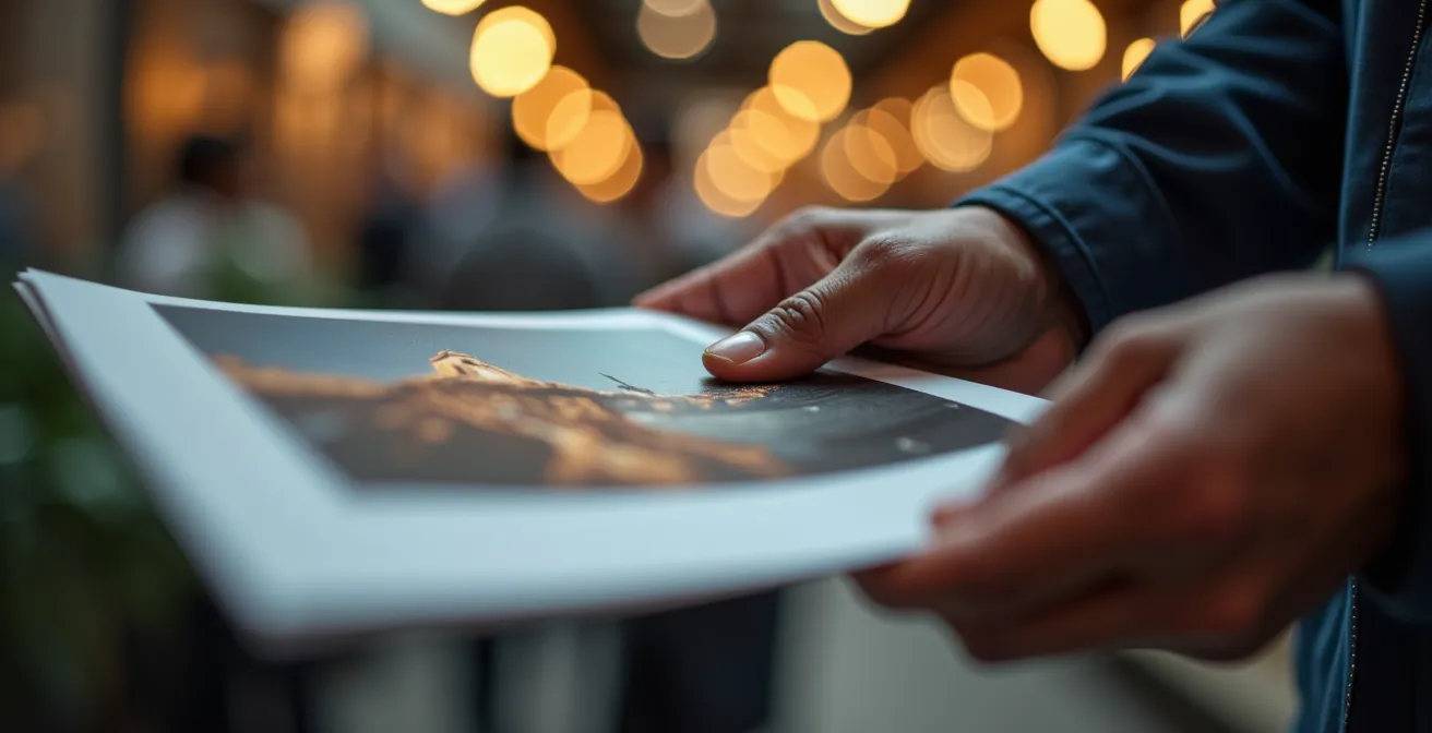 Gros plan sur des mains tenant une photo fraîchement imprimée du photobooth